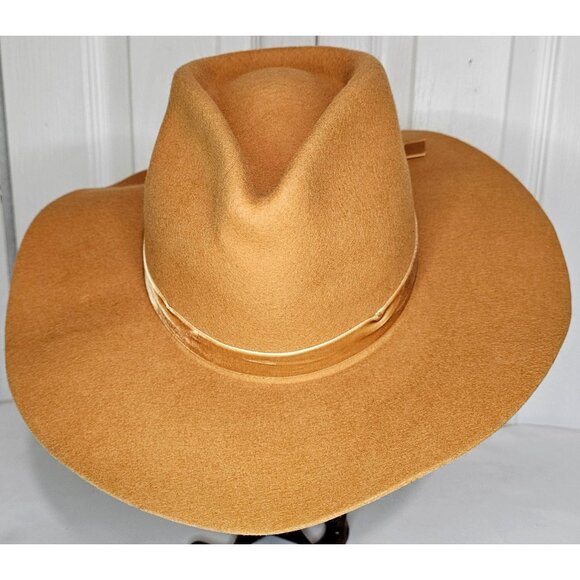 Wyeth by Todd Magill Wool Felt Rancher Hat Tan Camel Wide Brim Western Fedora - Picture 4 of 9